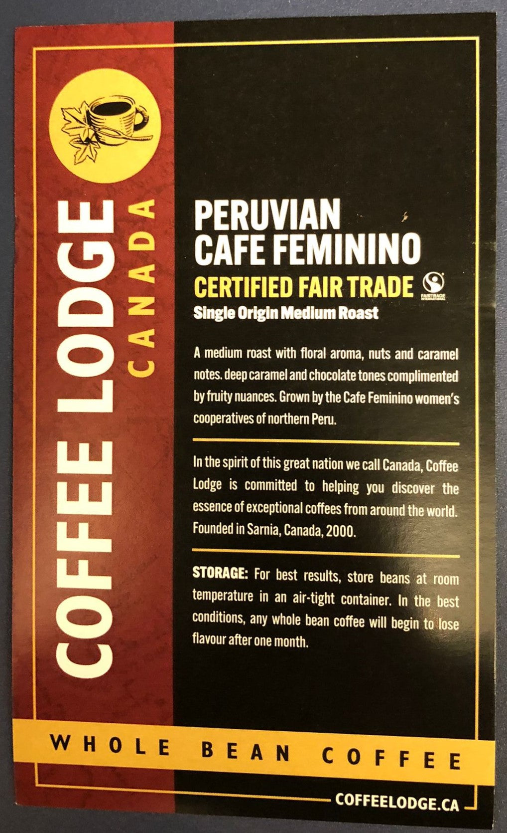 Peruvian Cafe Feminino Certified Fair Trade